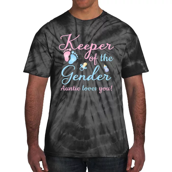 Keeper Of The Gender Auntie Loves Gender Reveal Party Idea Tie-Dye T-Shirt