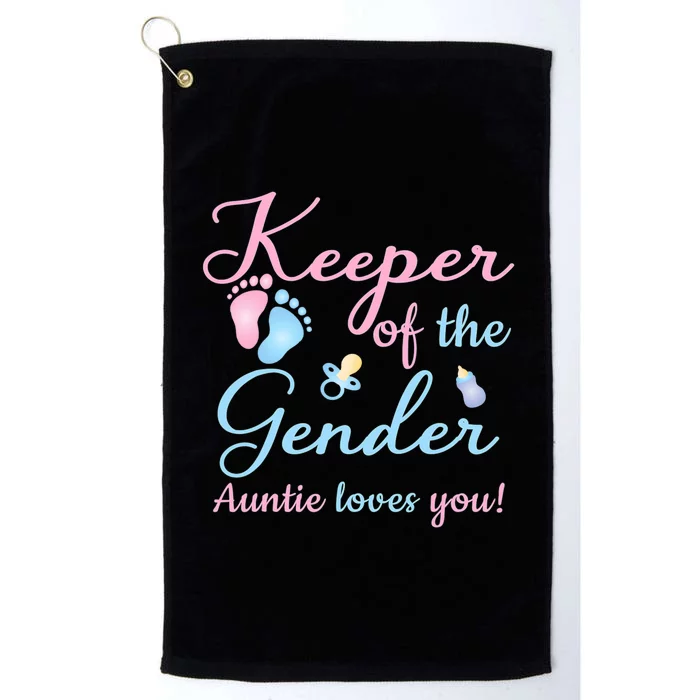 Keeper Of The Gender Auntie Loves Gender Reveal Party Idea Platinum Collection Golf Towel