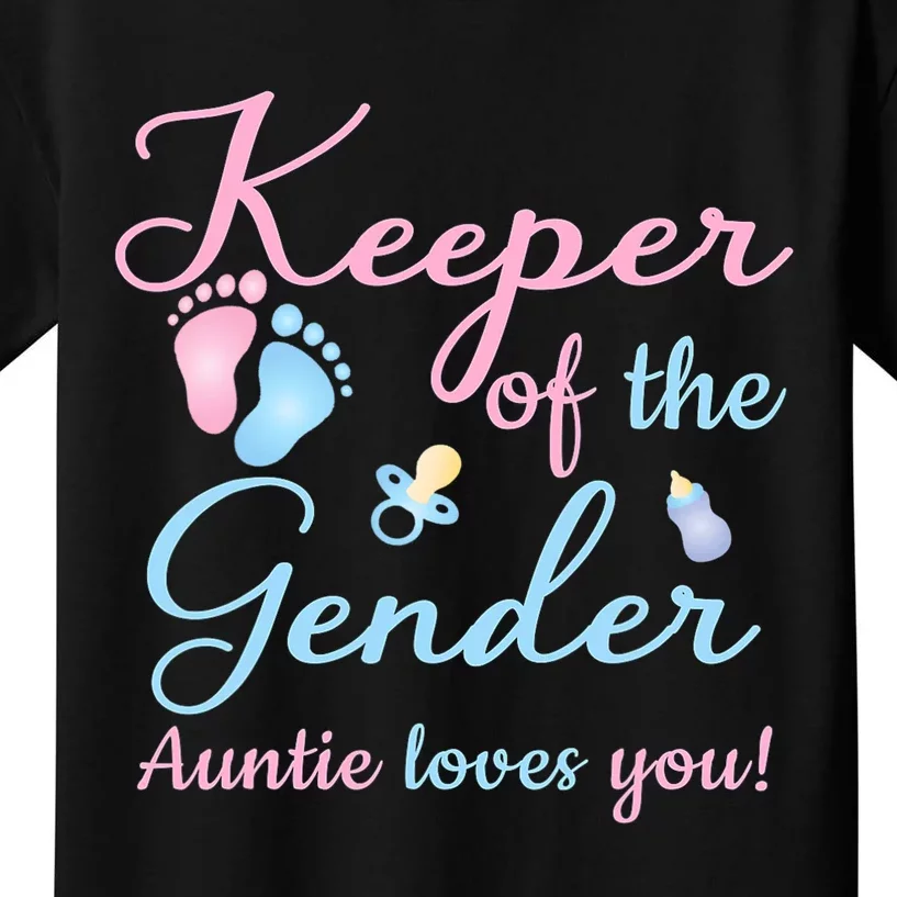 Keeper Of The Gender Auntie Loves Gender Reveal Party Idea Kids T-Shirt