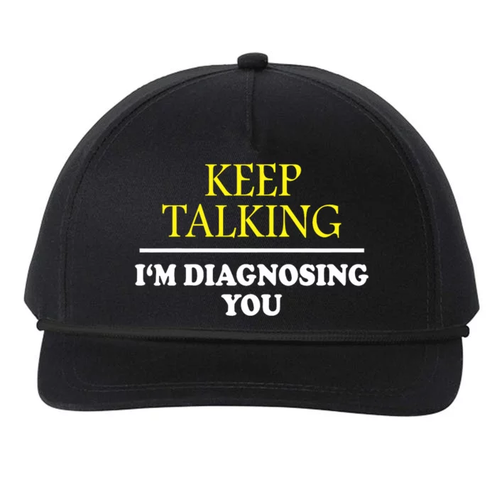 Keep On Talking Psychology Diagnose Graphic Snapback Five-Panel Rope Hat