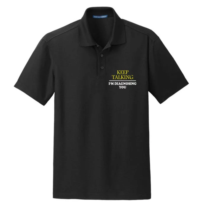 Keep On Talking Psychology Diagnose Graphic Dry Zone Grid Performance Polo