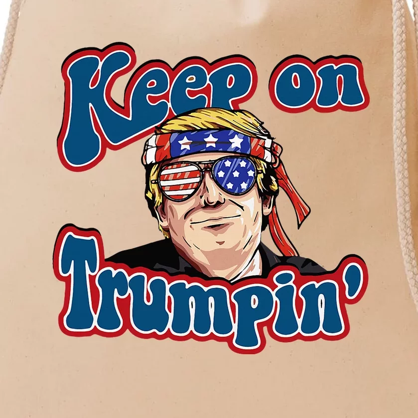 Keep On Trumpin Funny Political Trump Design Drawstring Bag