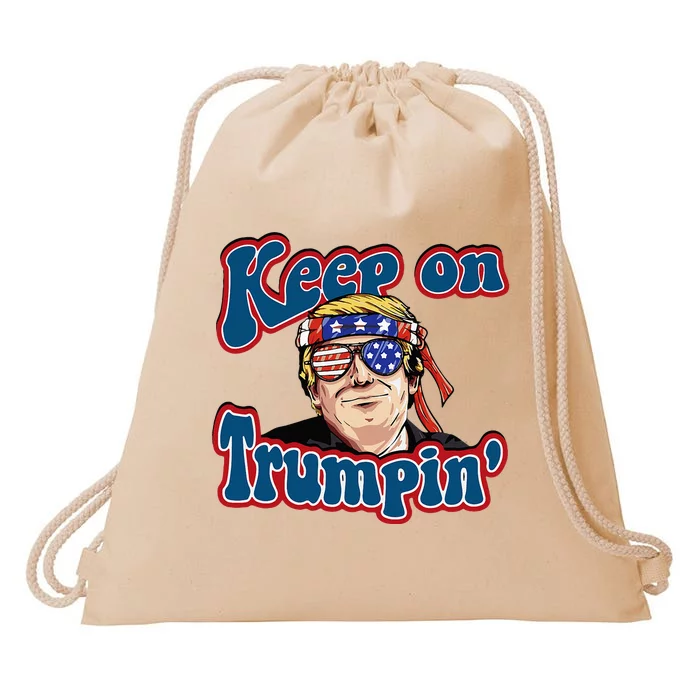 Keep On Trumpin Funny Political Trump Design Drawstring Bag