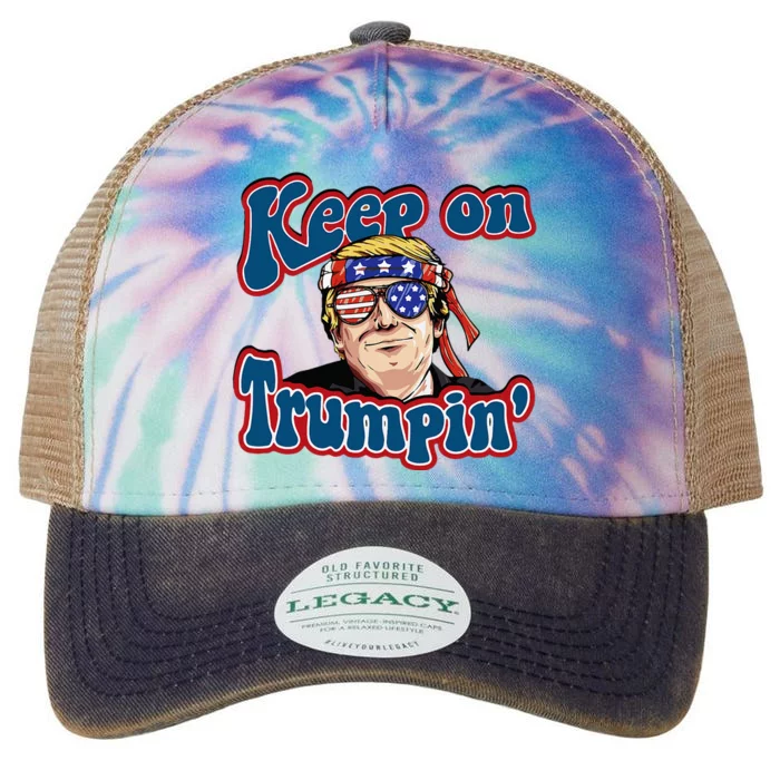 Keep On Trumpin Funny Political Trump Design Legacy Tie Dye Trucker Hat