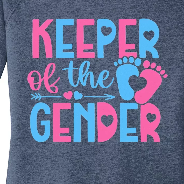 Keeper Of The Gender Gender Reveal Party Baby Shower Women's Perfect Tri Tunic Long Sleeve Shirt