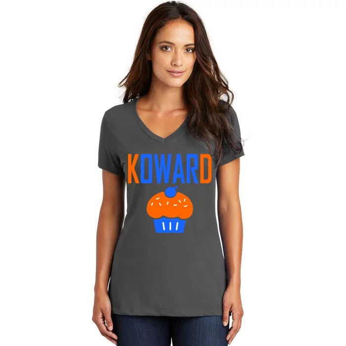 KOWARD Cupcake KD Oklahoma City Basketball Women's V-Neck T-Shirt