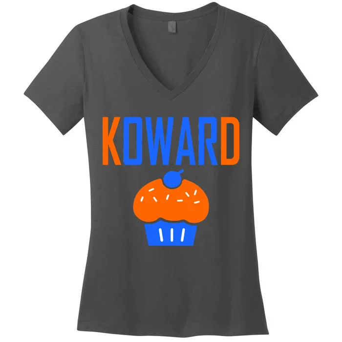 KOWARD Cupcake KD Oklahoma City Basketball Women's V-Neck T-Shirt