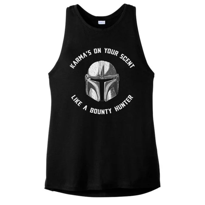 Karmas On Your Scent Like Bounty Hunter Ladies Tri-Blend Wicking Tank