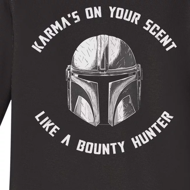 Karmas On Your Scent Like Bounty Hunter Baby Long Sleeve Bodysuit