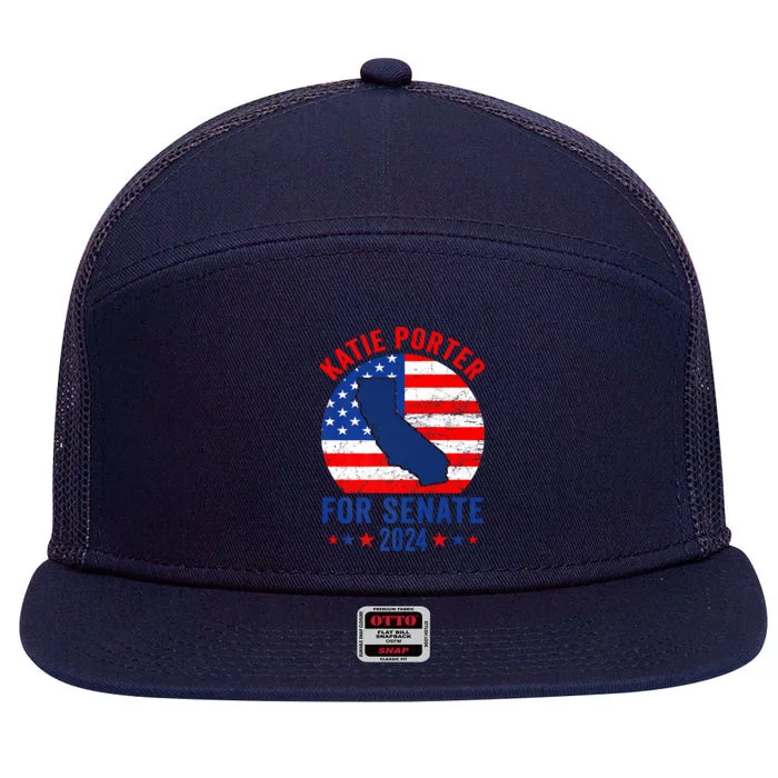 Katie Porter 2024 For US Senate California Democrat Senator 7 Panel Mesh Trucker Snapback Hat