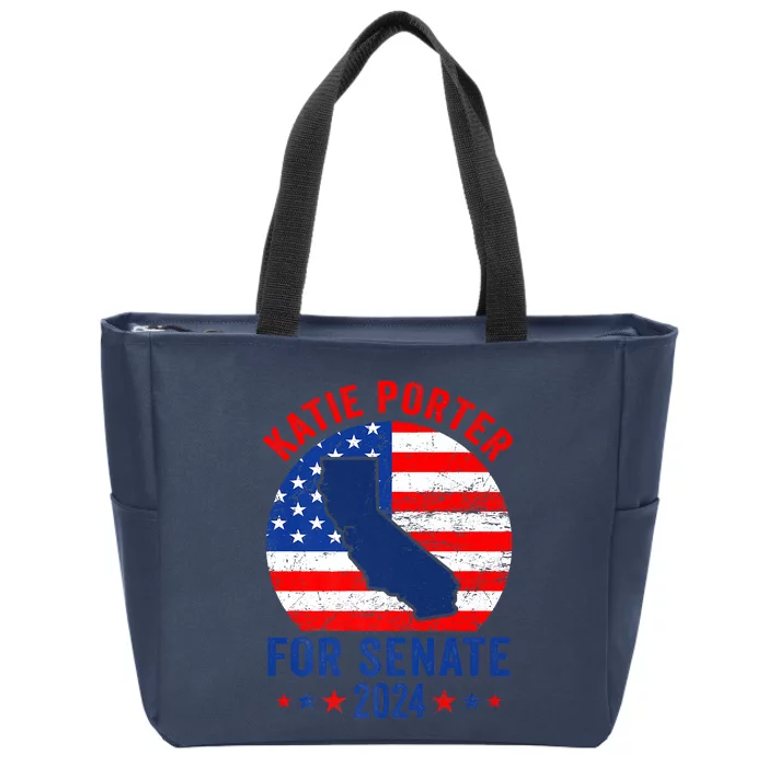 Katie Porter 2024 For US Senate California Democrat Senator Zip Tote Bag