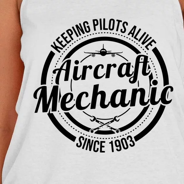 Keeping Pilots Alive Aircraft Mechanic Since 1903 Women's Knotted Racerback Tank