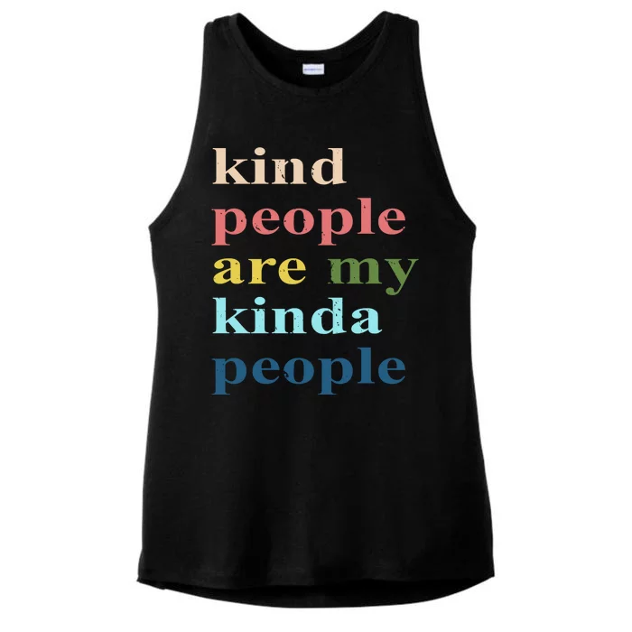 Kind People Are My Kinda People Retro Colorful Ladies Tri-Blend Wicking Tank