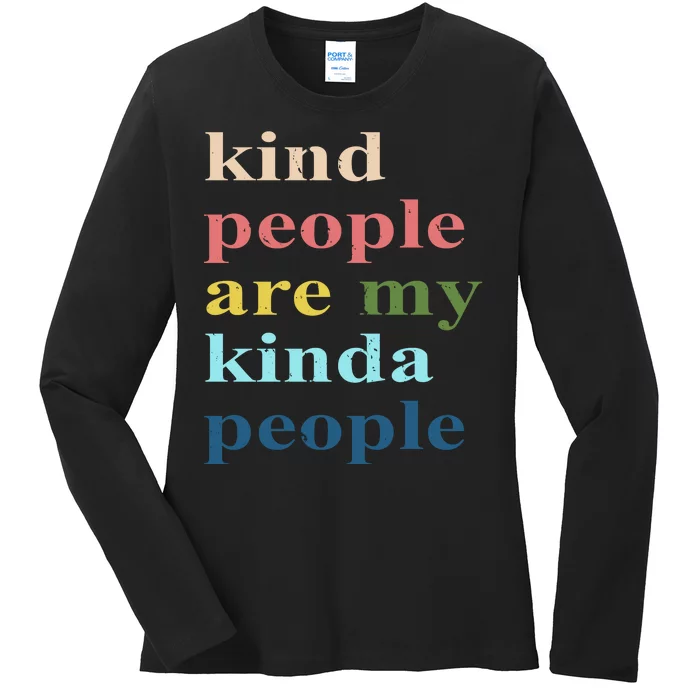 Kind People Are My Kinda People Retro Colorful Ladies Long Sleeve Shirt