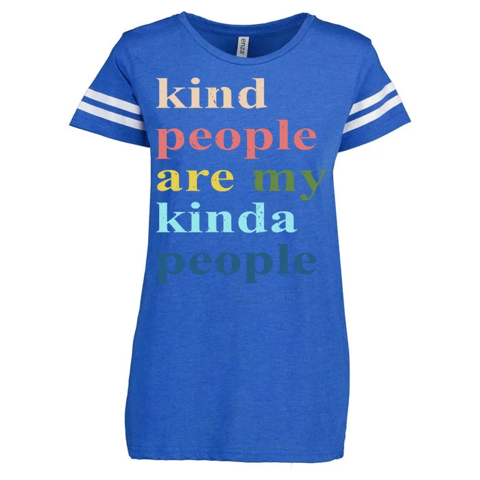 Kind People Are My Kinda People Retro Colorful Enza Ladies Jersey Football T-Shirt