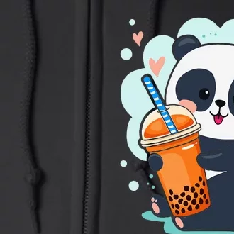 Kawaii Panda Anime Boba Drink Bubble Tea Tapioca Full Zip Hoodie