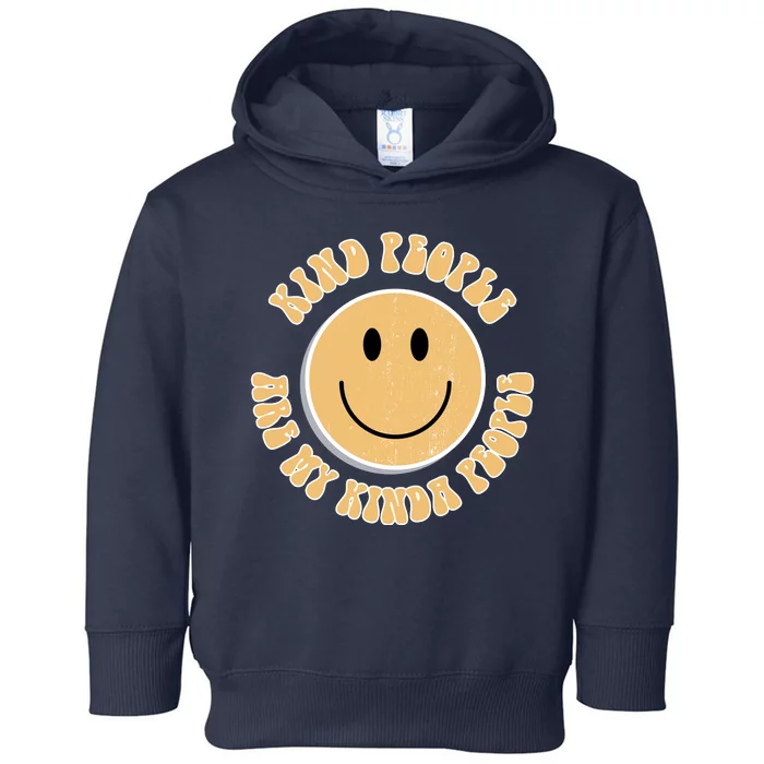 Kind People Are My Kinda People Retro Smiley Toddler Hoodie