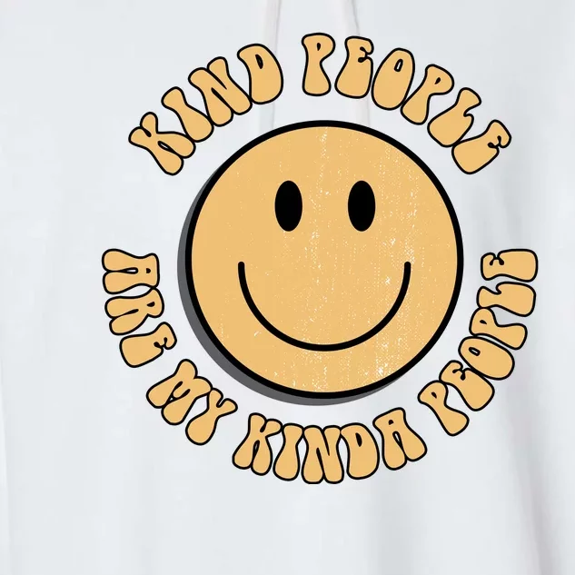 Kind People Are My Kinda People Retro Smiley Garment-Dyed Fleece Hoodie