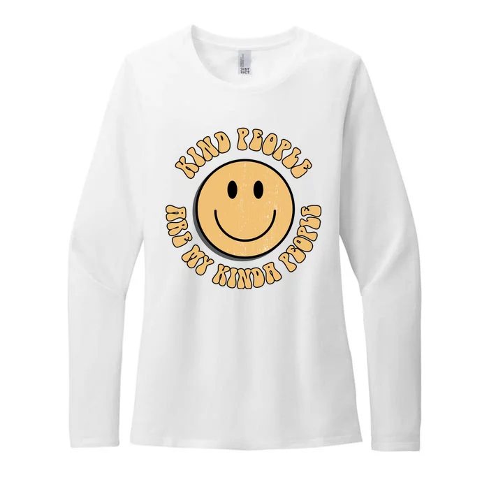 Kind People Are My Kinda People Retro Smiley Womens CVC Long Sleeve Shirt