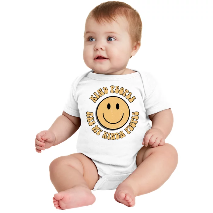 Kind People Are My Kinda People Retro Smiley Baby Bodysuit