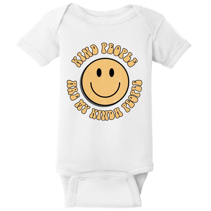 Kind People Are My Kinda People Retro Smiley Baby Bodysuit