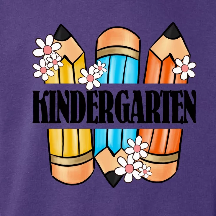 Kindergarten Pencil And Flower Back To School Graphic Toddler Hoodie