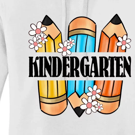 Kindergarten Pencil And Flower Back To School Graphic Women's Pullover Hoodie