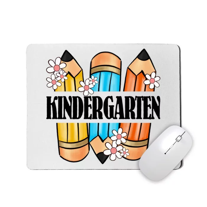 Kindergarten Pencil And Flower Back To School Graphic Mousepad