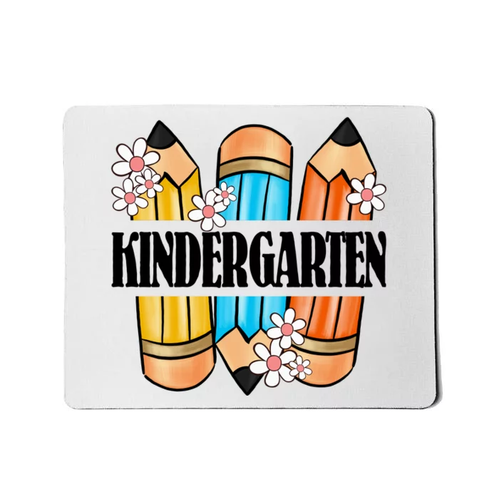 Kindergarten Pencil And Flower Back To School Graphic Mousepad