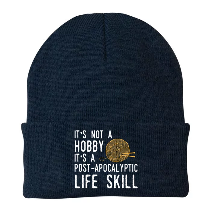 Knitting Post Apocalyptic Life Skill Funny Knitter Knit Cap Winter Beanie