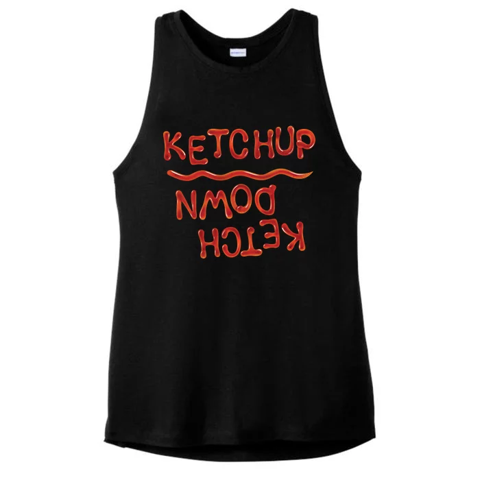 Ketchup Pun Bad Corny Joke Prank Dad Gag Funny Gift Ladies Tri-Blend Wicking Tank