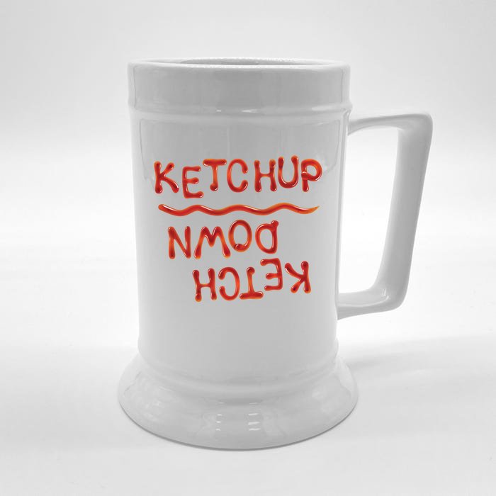 Ketchup Pun Bad Corny Joke Prank Dad Gag Funny Gift Front & Back Beer Stein