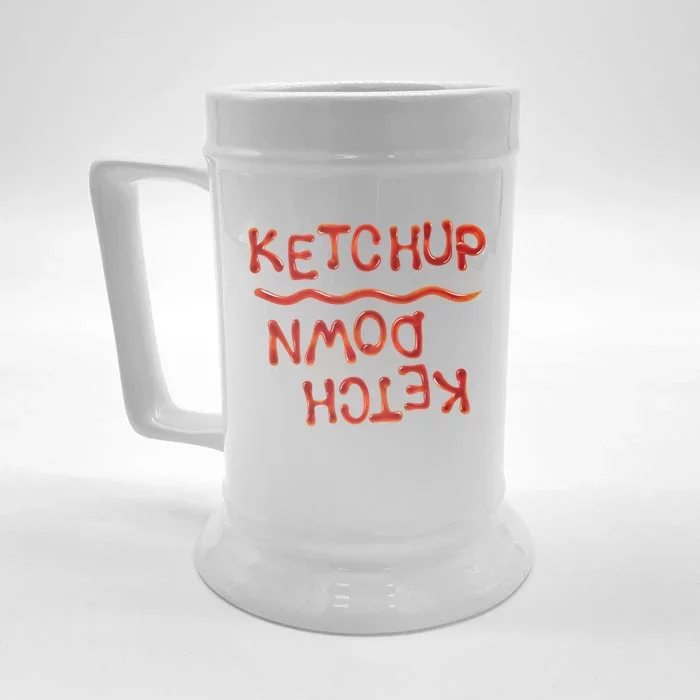 Ketchup Pun Bad Corny Joke Prank Dad Gag Funny Gift Front & Back Beer Stein