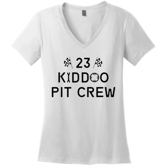 Kiddoo Pit Crew Women's V-Neck T-Shirt