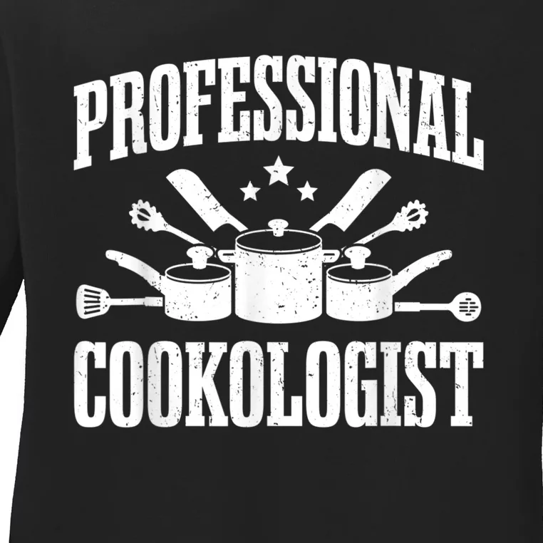 Kitchen Professional Cookologist Cook Chef Ladies Long Sleeve Shirt