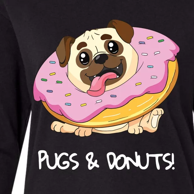 Kids Pugs Donuts Shirts Pug Lover Candy Fan Girl Woman Womens Cotton Relaxed Long Sleeve T-Shirt