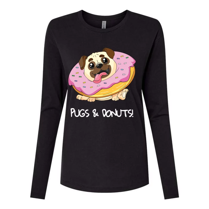 Kids Pugs Donuts Shirts Pug Lover Candy Fan Girl Woman Womens Cotton Relaxed Long Sleeve T-Shirt