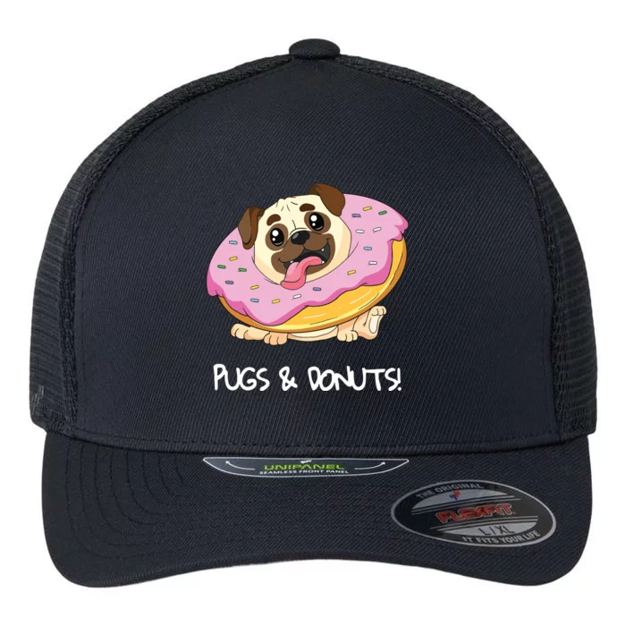 Kids Pugs Donuts Shirts Pug Lover Candy Fan Girl Woman Flexfit Unipanel Trucker Cap