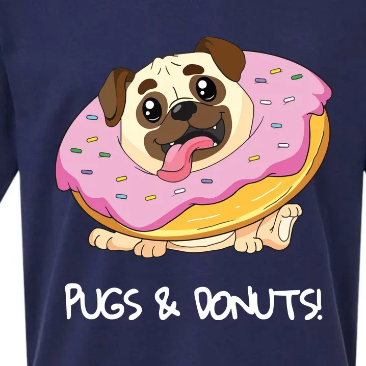 Kids Pugs Donuts Shirts Pug Lover Candy Fan Girl Woman Sueded Cloud Jersey T-Shirt