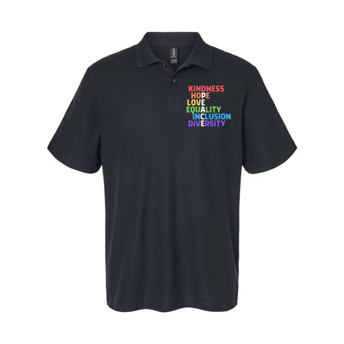 Kindness Peace Equality Inclusion Diversity Human Rights Funny Gift Softstyle Adult Sport Polo