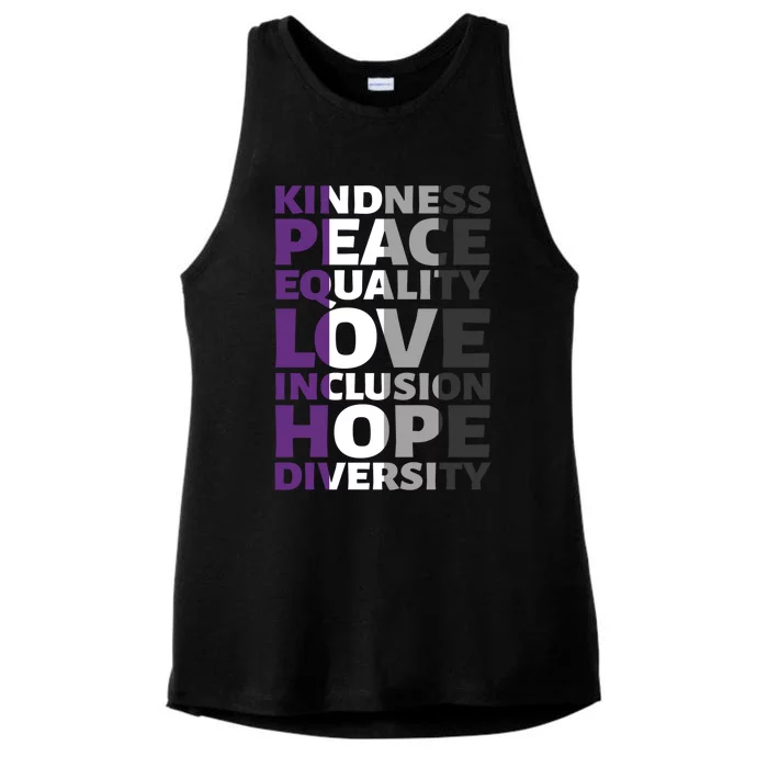 Kindness Peace Equality Love Wins A Sexual Lgbtq Asexuality Gift Ladies Tri-Blend Wicking Tank