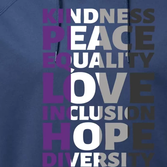 Kindness Peace Equality Love Wins A Sexual Lgbtq Asexuality Gift Performance Fleece Hoodie