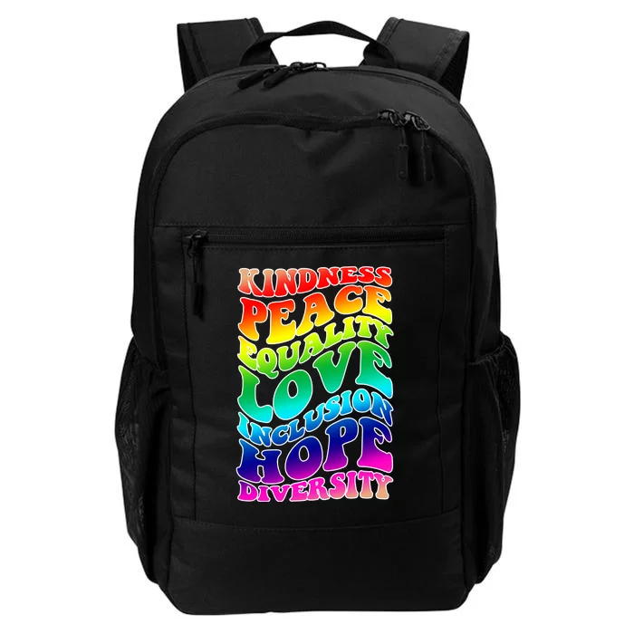 Kindness Peace Equality Love Inclusion Hope Diversity Daily Commute Backpack