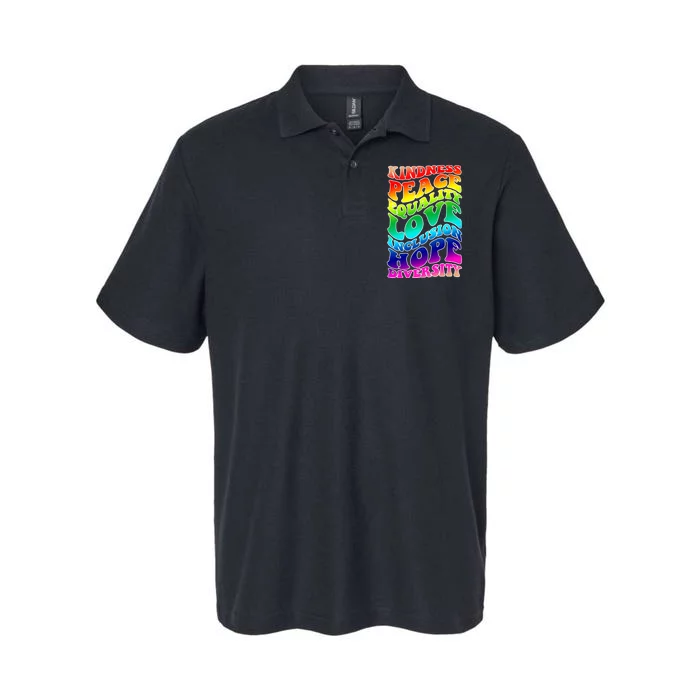 Kindness Peace Equality Love Inclusion Hope Diversity Softstyle Adult Sport Polo