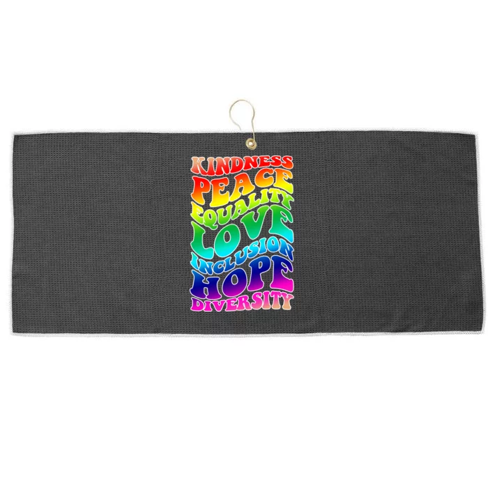 Kindness Peace Equality Love Inclusion Hope Diversity Large Microfiber Waffle Golf Towel