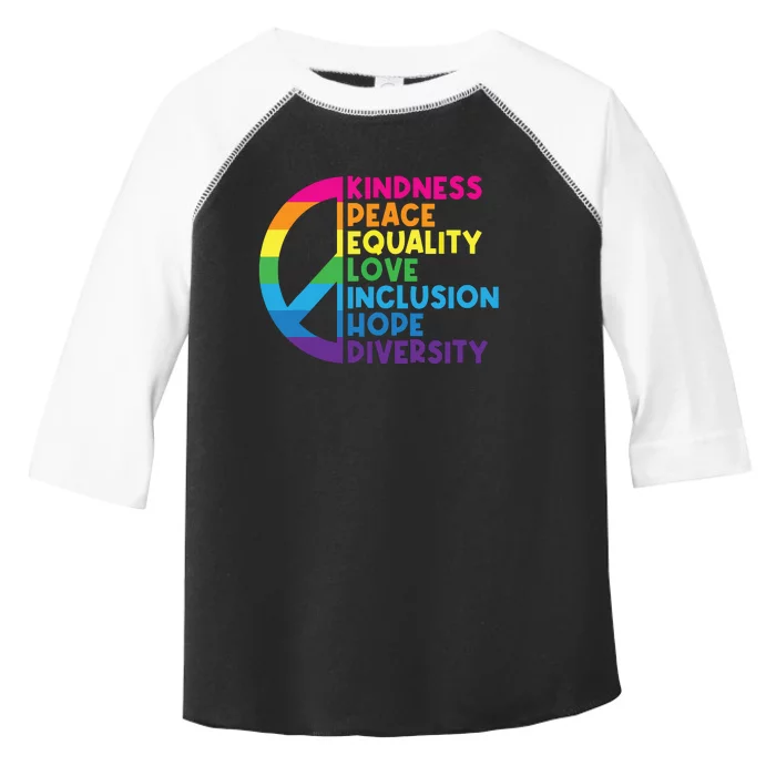 Kindness Peace Equality Love Inclusion Hope Diversity Toddler Fine Jersey T-Shirt