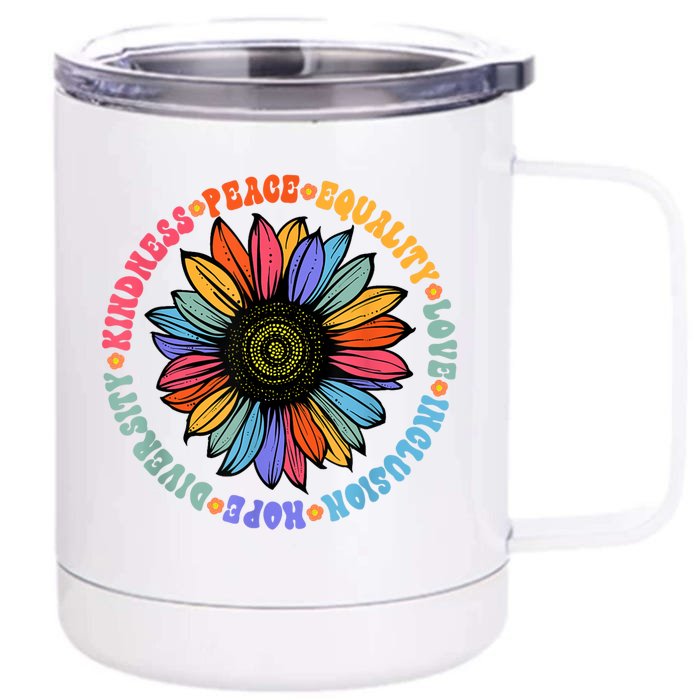 Kindness Peace Equality Love Hope Diversity Human Rights Front & Back 12oz Stainless Steel Tumbler Cup