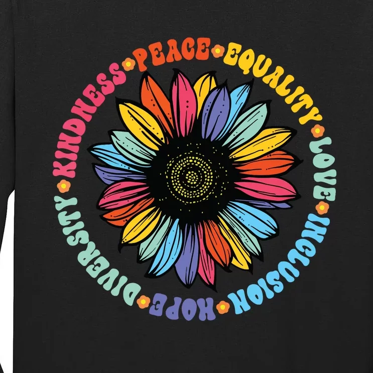 Kindness Peace Equality Love Hope Diversity Human Rights Tall Long Sleeve T-Shirt