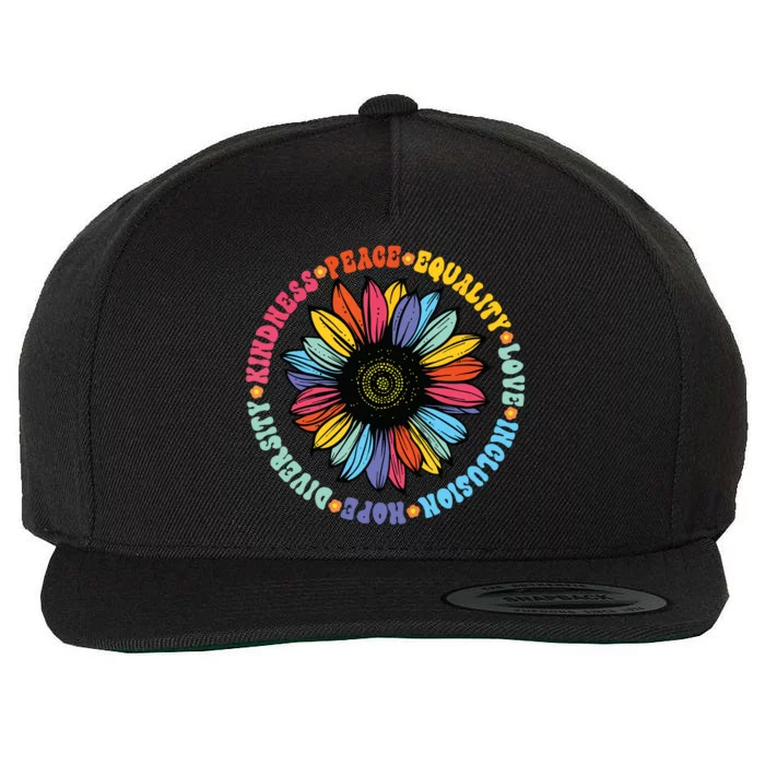 Kindness Peace Equality Love Hope Diversity Human Rights Wool Snapback Cap