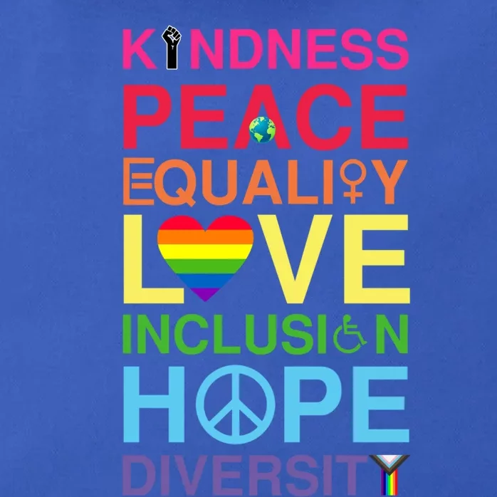 Kindness Peace Equality Love Inclusion Hope Diversity Gift Zip Tote Bag